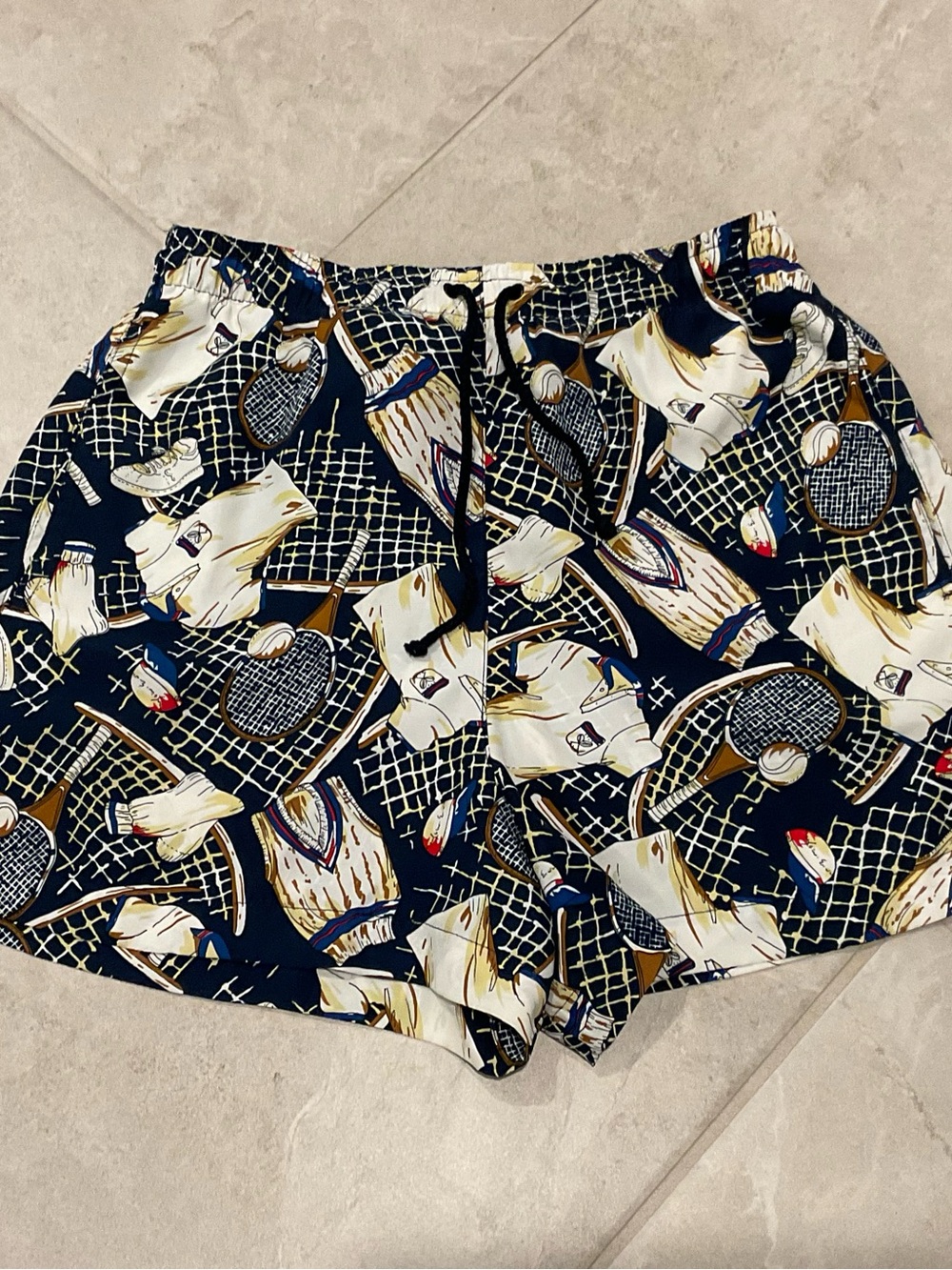 VTG 80’s Tail All Over Print Tennis Micro Polyester Shorts Mens Medium USA Made
